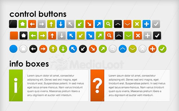 PSD UI kit button set