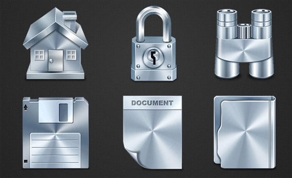 PSD "metallic icons"