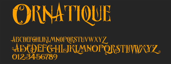 Fonts "Ornatique"